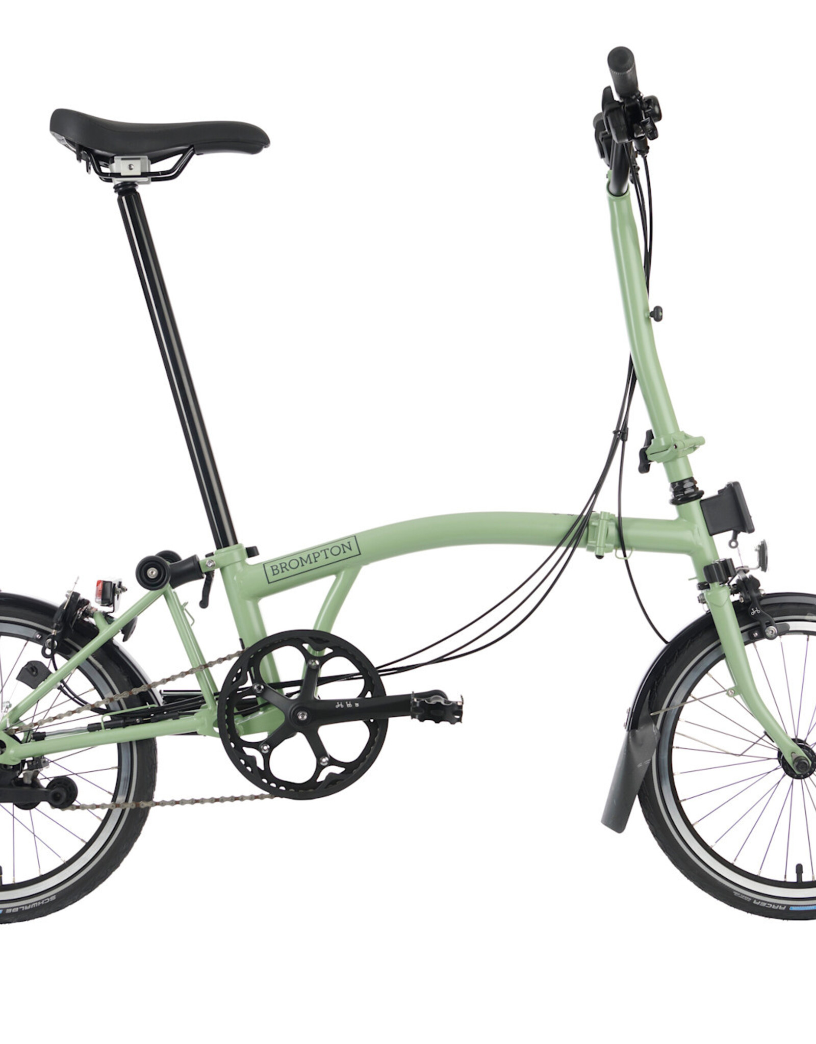 Brompton Brompton - Bike - C Line Explore, Matcha Green, H Handlebar, Extended Seatpost, Brompton Saddle