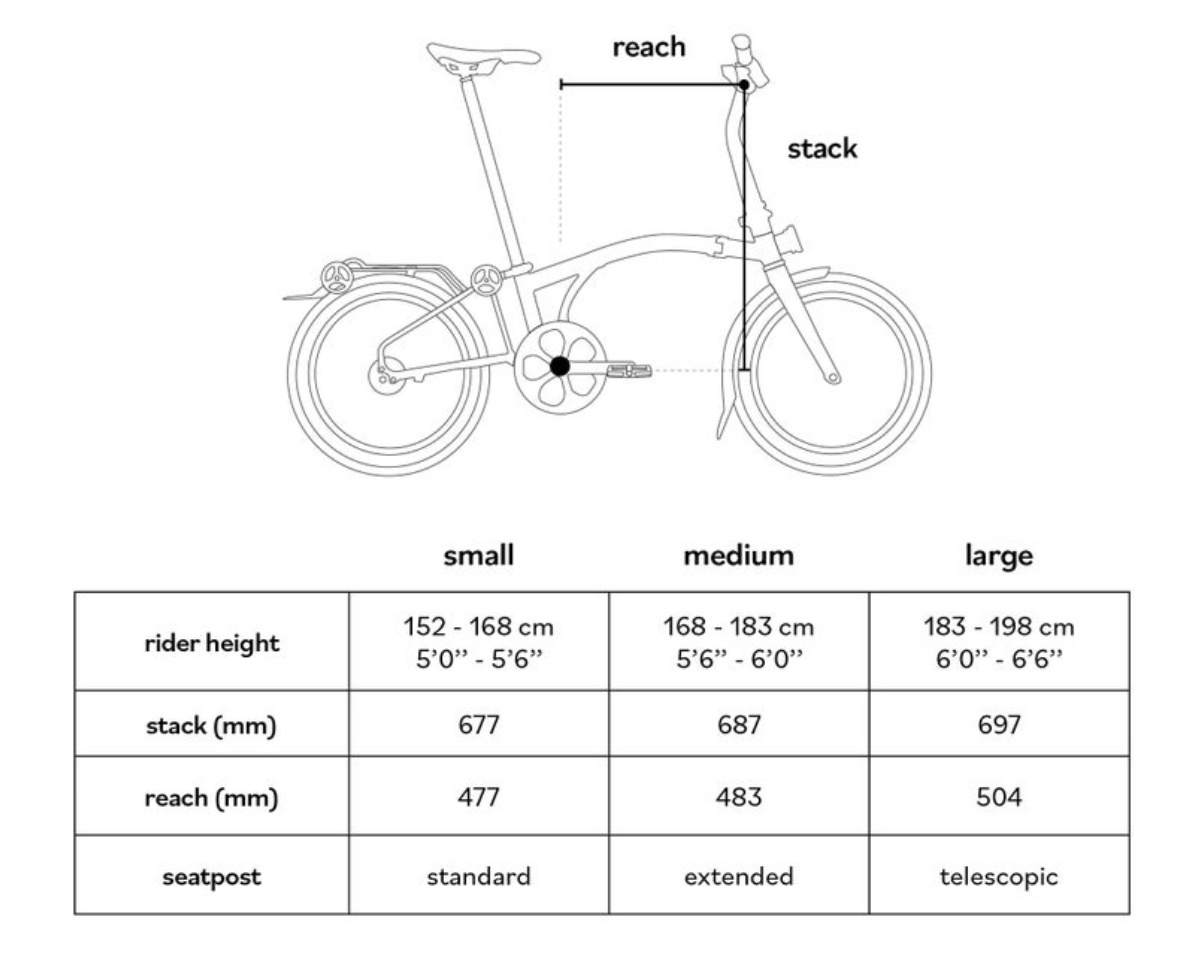 Brompton G Line Size Chart