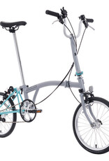 Brompton Brompton - Bike - A line 3-speed, Mid-rise HB, Ext SP, Window Grey/Turkish Green