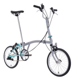 Brompton Brompton - Bike - A line Utility, Window Grey/Turkish Green, M Handlebar, Extended Seatpost