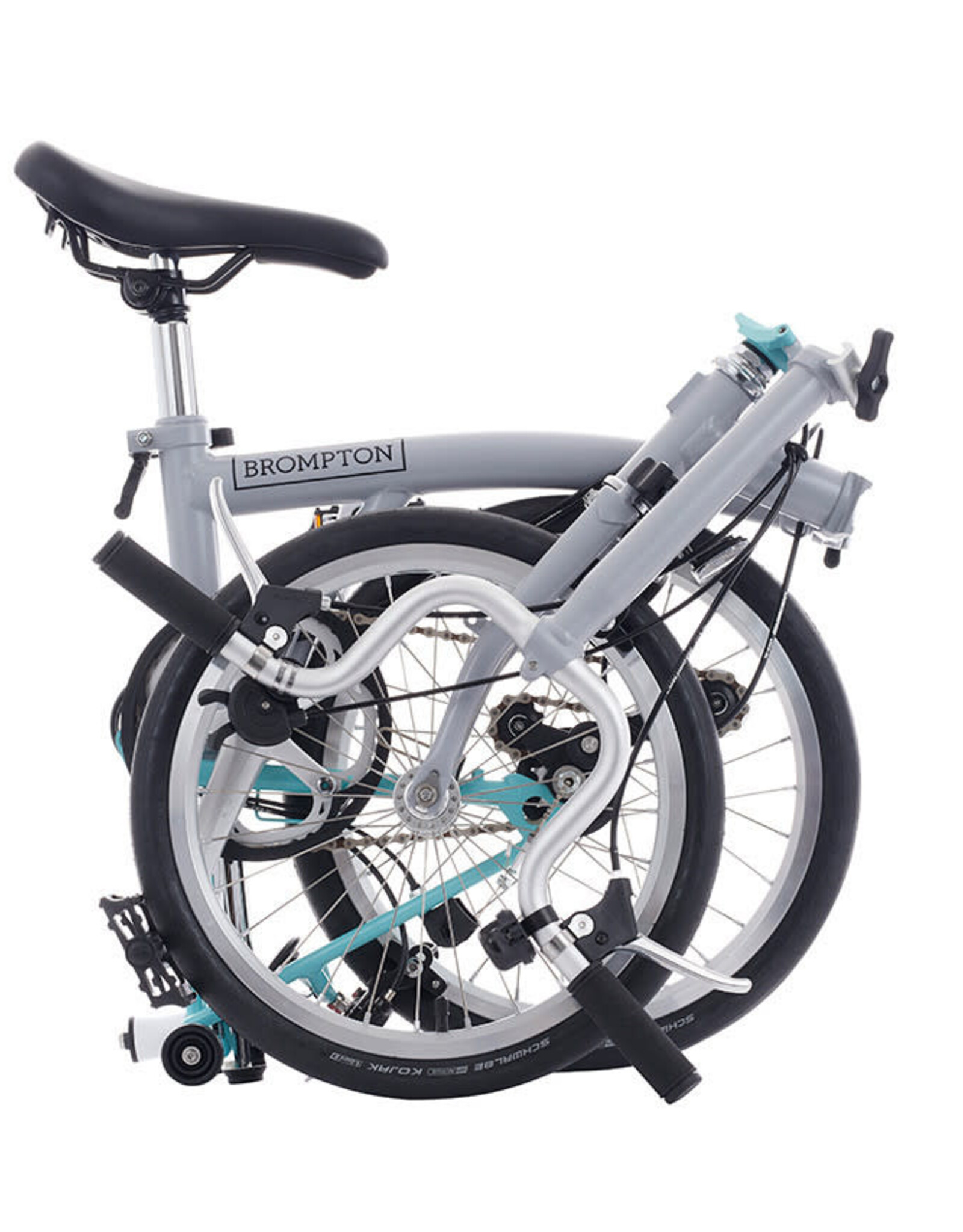 Brompton Brompton - Bike - A line Utility, Window Grey/Turkish Green, M Handlebar, Extended Seatpost