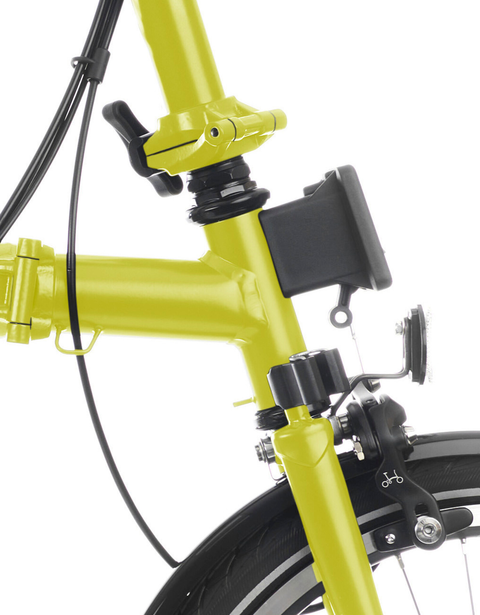 Brompton Brompton - Bike - C Line Explore 6 Spd, Yuzu Green, M Handlebar, Brooks B17 Classic Saddle (Black), Extended Seatpost, Brompton Ergonomic Grips