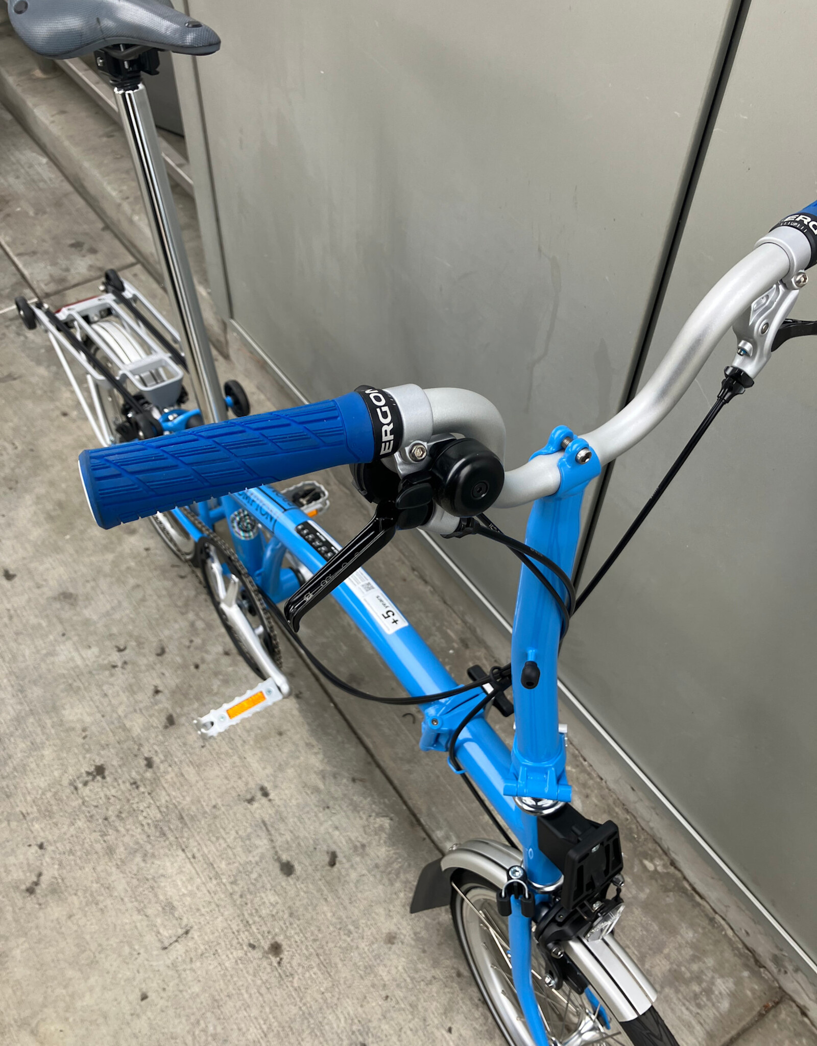 Brompton Brompton - Bike - C Line 3 Speed Archive Edition, Arctic Blue, M Handlebar, Rear Rack, Reflectors, Brooks Cambium C17, Ergon GE1 Evo Slim grips