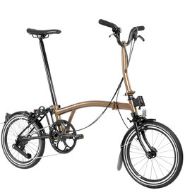 Brompton Brompton - Bike - P line 12 Spd, Mid-rise HB, Extended SP, Brompton Superlight Saddle, Bronze Sky Metallic
