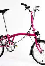 Brompton Brompton - Bike - C line 6 Spd, Mid-rise, Std Seatpost, Brooks C17, Hot Pink w/Chrome parts