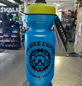Bike Center Water Bottle, Blue w/Yellow top