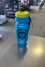 Bike Center Water Bottle, Blue w/Yellow top
