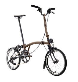 Brompton Brompton - Bike - P line 12 Spd, High-rise HB, Std SP, Brompton Superlight Saddle, Bronze Sky Metallic