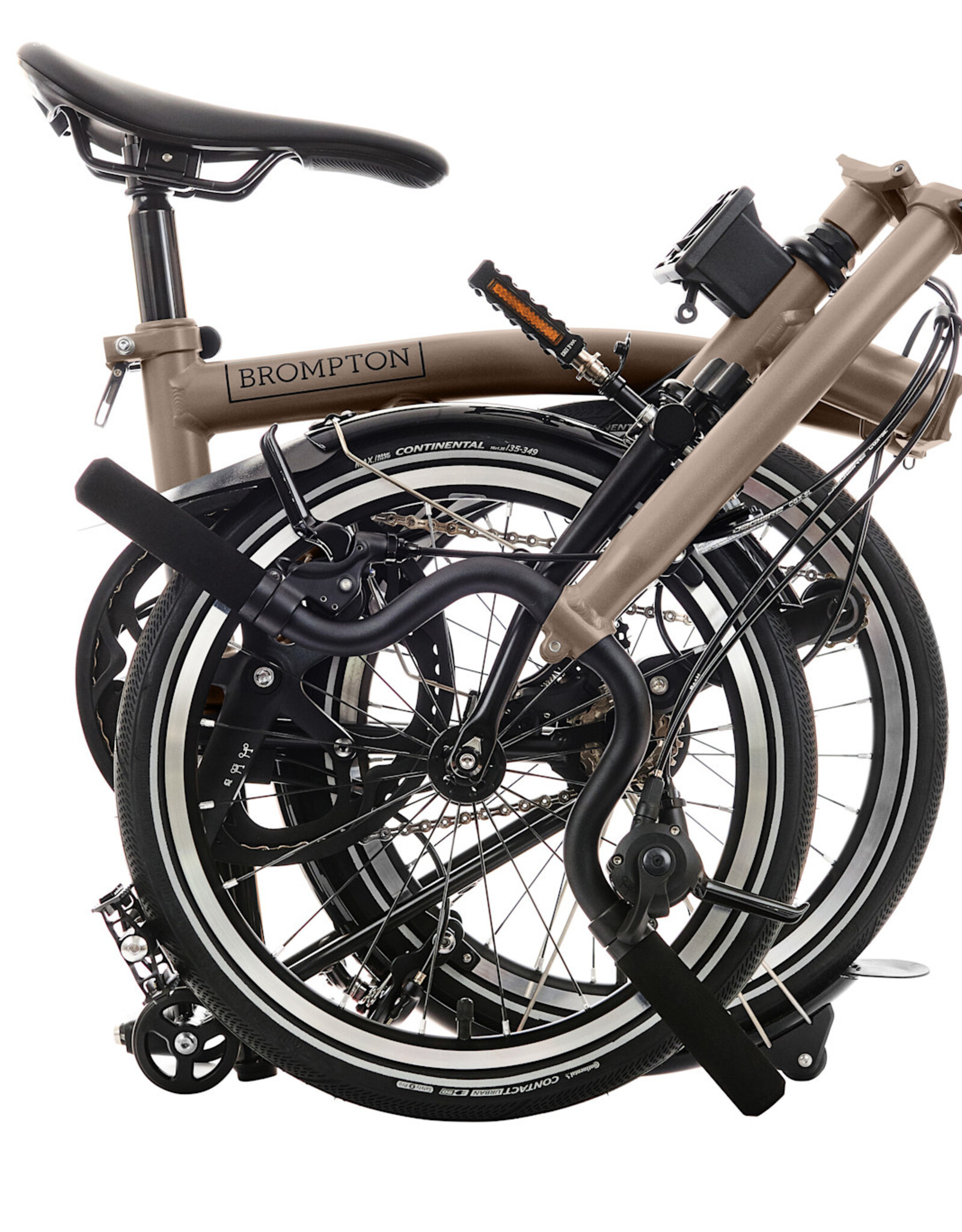 Brompton Brompton - Bike - P line 12 Spd, High-rise HB, Std SP, Brompton Superlight Saddle, Bronze Sky Metallic
