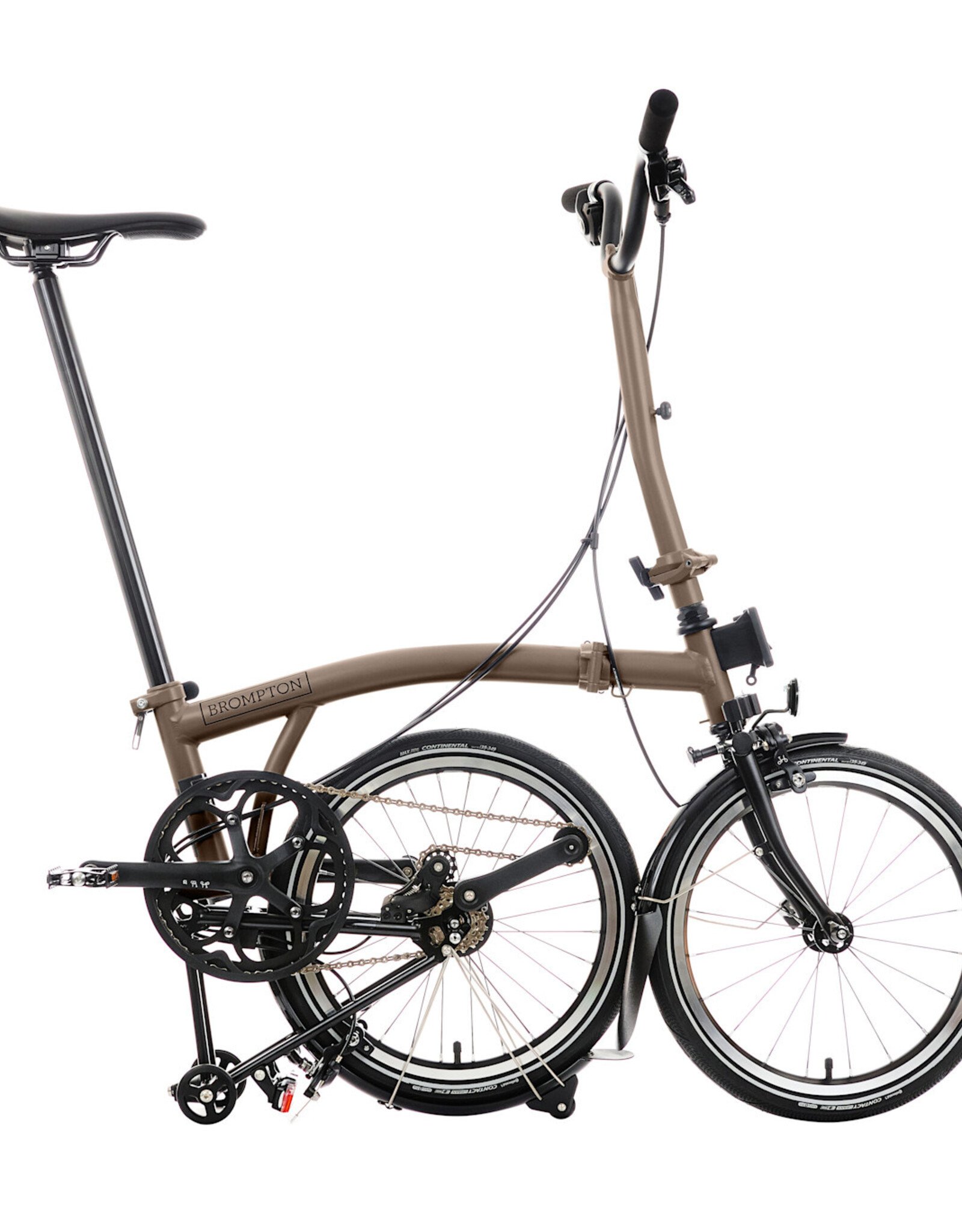 Brompton Brompton - Bike - P line 12 Spd, High-rise HB, Std SP, Brompton Superlight Saddle, Bronze Sky Metallic