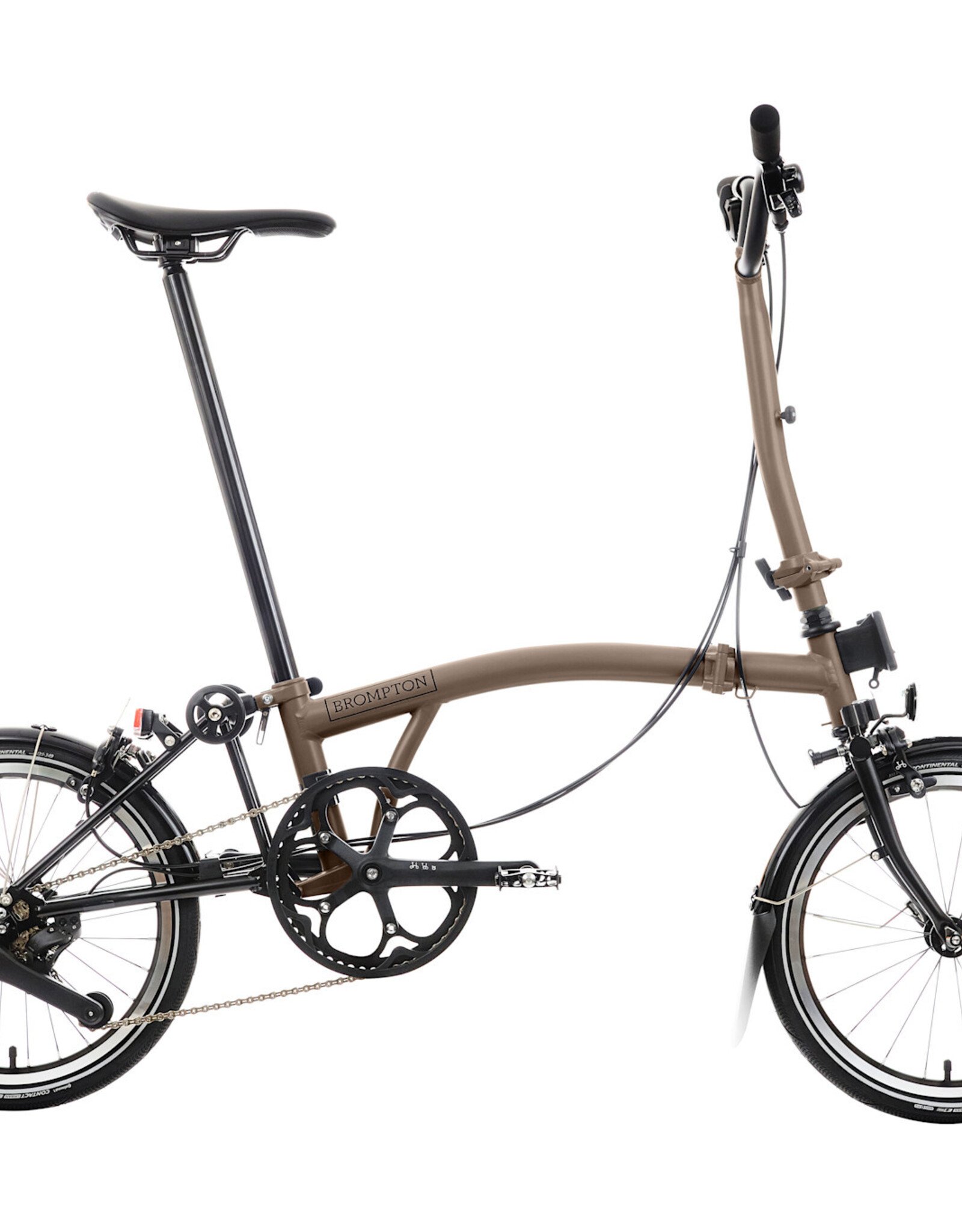 Brompton Brompton - Bike - P line 12 Spd, High-rise HB, Std SP, Brompton Superlight Saddle, Bronze Sky Metallic