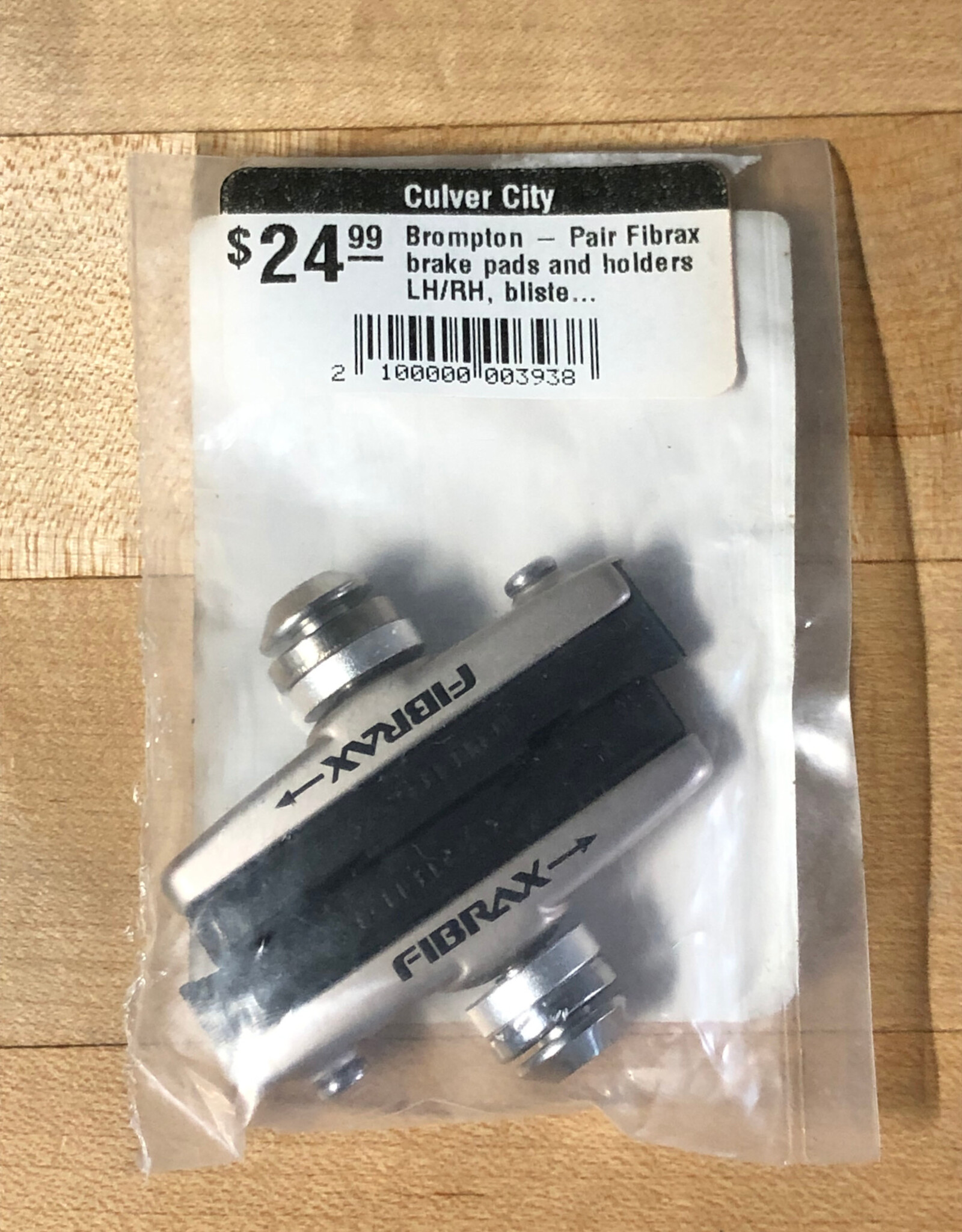 Brompton Brompton - Pair Fibrax brake pads and holders LH/RH, blister pk