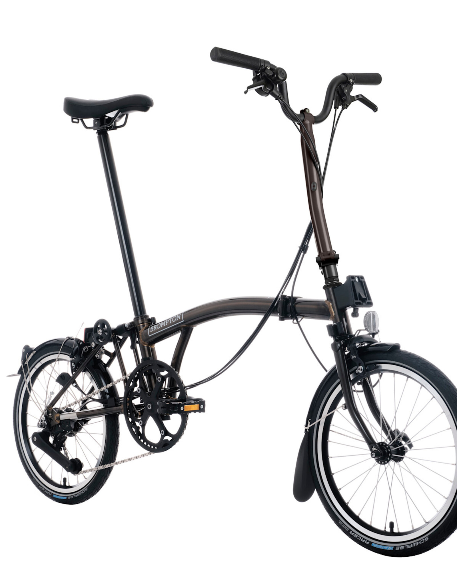 Brompton Brompton - Bike - C line 12-speed, High-rise HB, Ext SP, Brompton 147mm saddle, Black Lacquer Gloss