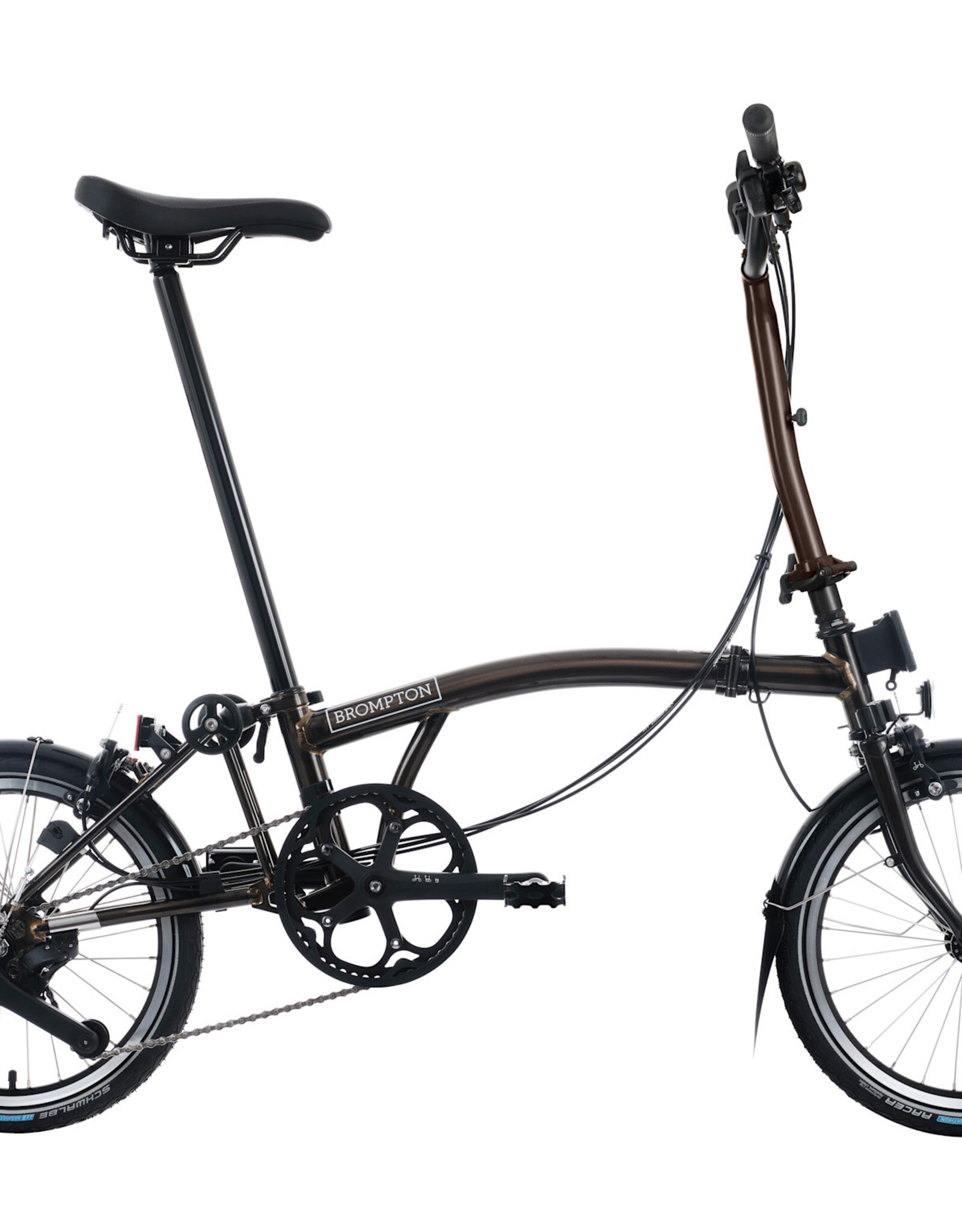 Brompton Brompton - Bike - C line 12-speed, High-rise HB, Ext SP, Brompton 147mm saddle, Black Lacquer Gloss