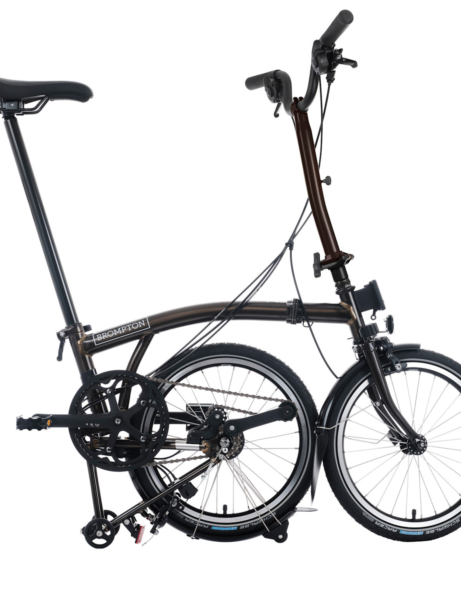 Brompton Brompton - Bike - C line 12-speed, High-rise HB, Ext SP, Brompton 147mm saddle, Black Lacquer Gloss