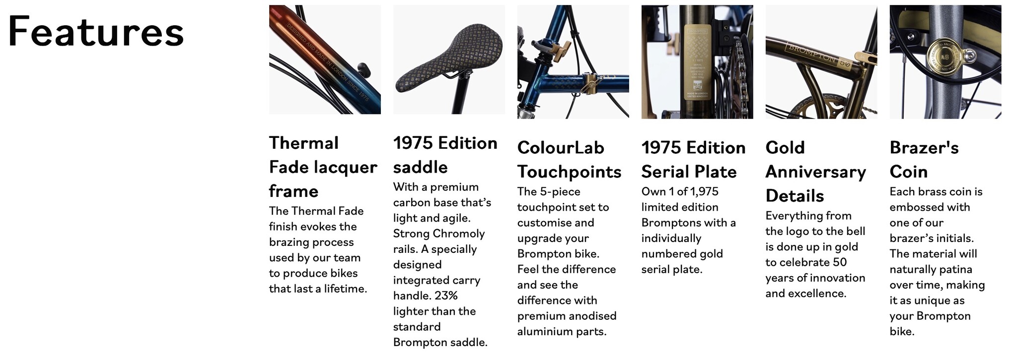 Brompton 1975 Edition Features