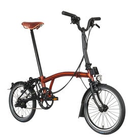 Brompton Brompton - Bike - C Line 6-speed Explore, Mid-rise HB, Std Seatpost, Brooks B17 Special Brown, Dynamo lighting, Flame Lacquer finish