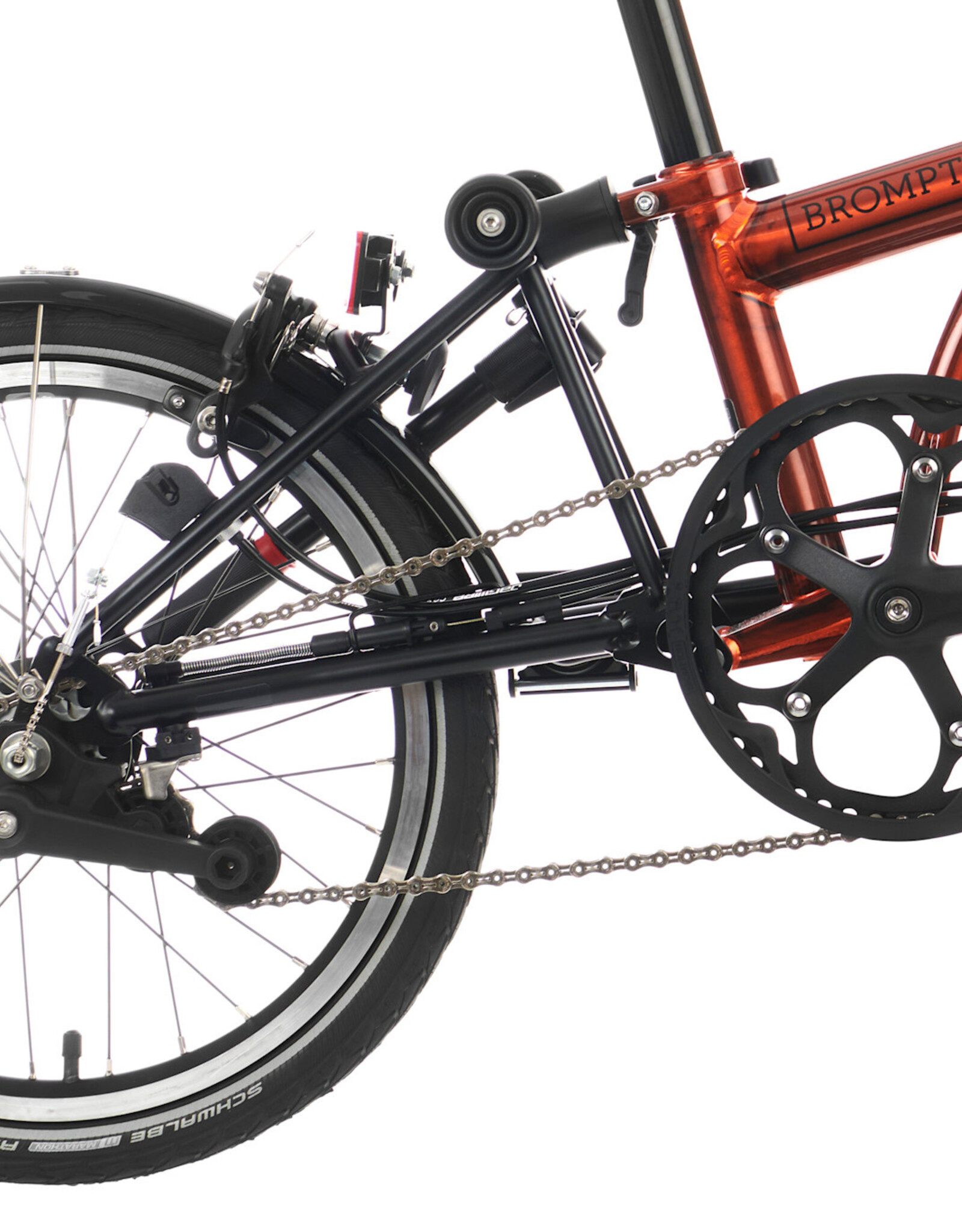 Brompton Brompton - Bike - C Line 6-speed Explore, Mid-rise HB, Std Seatpost, Brooks B17 Special Brown, Dynamo lighting, Flame Lacquer finish