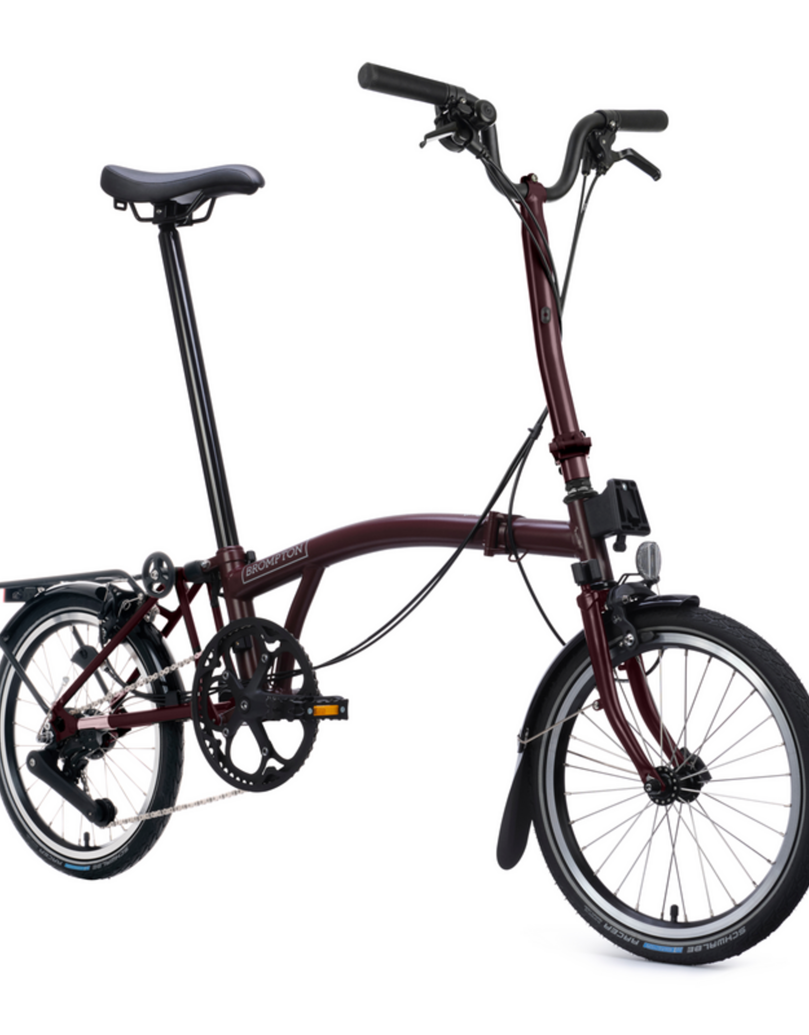 Brompton Brompton - Bike - C line 12-speed, High-rise HB, Std SP, Brompton 147mm saddle, Red Plum