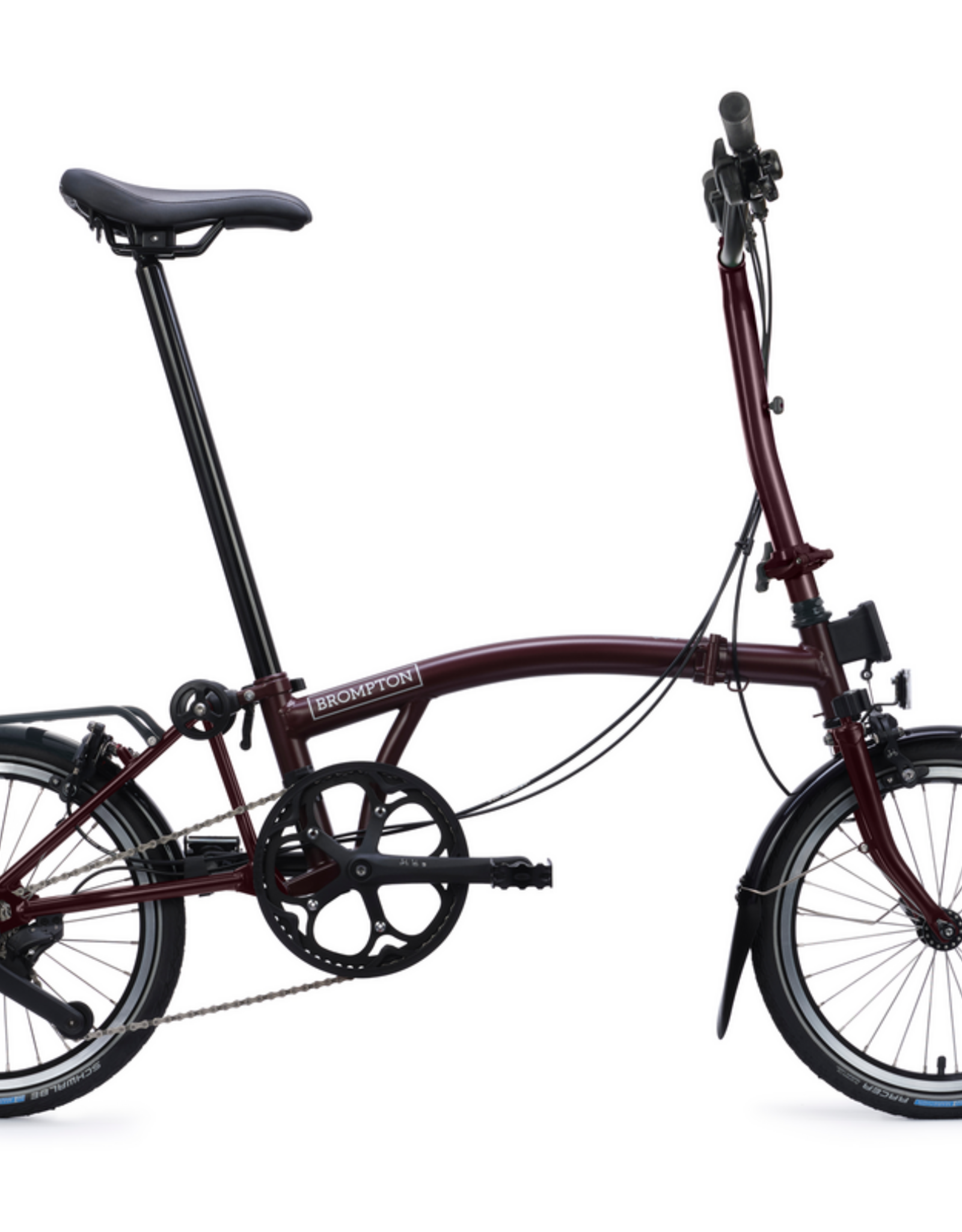Brompton Brompton - Bike - C line 12-speed, High-rise HB, Std SP, Brompton 147mm saddle, Red Plum