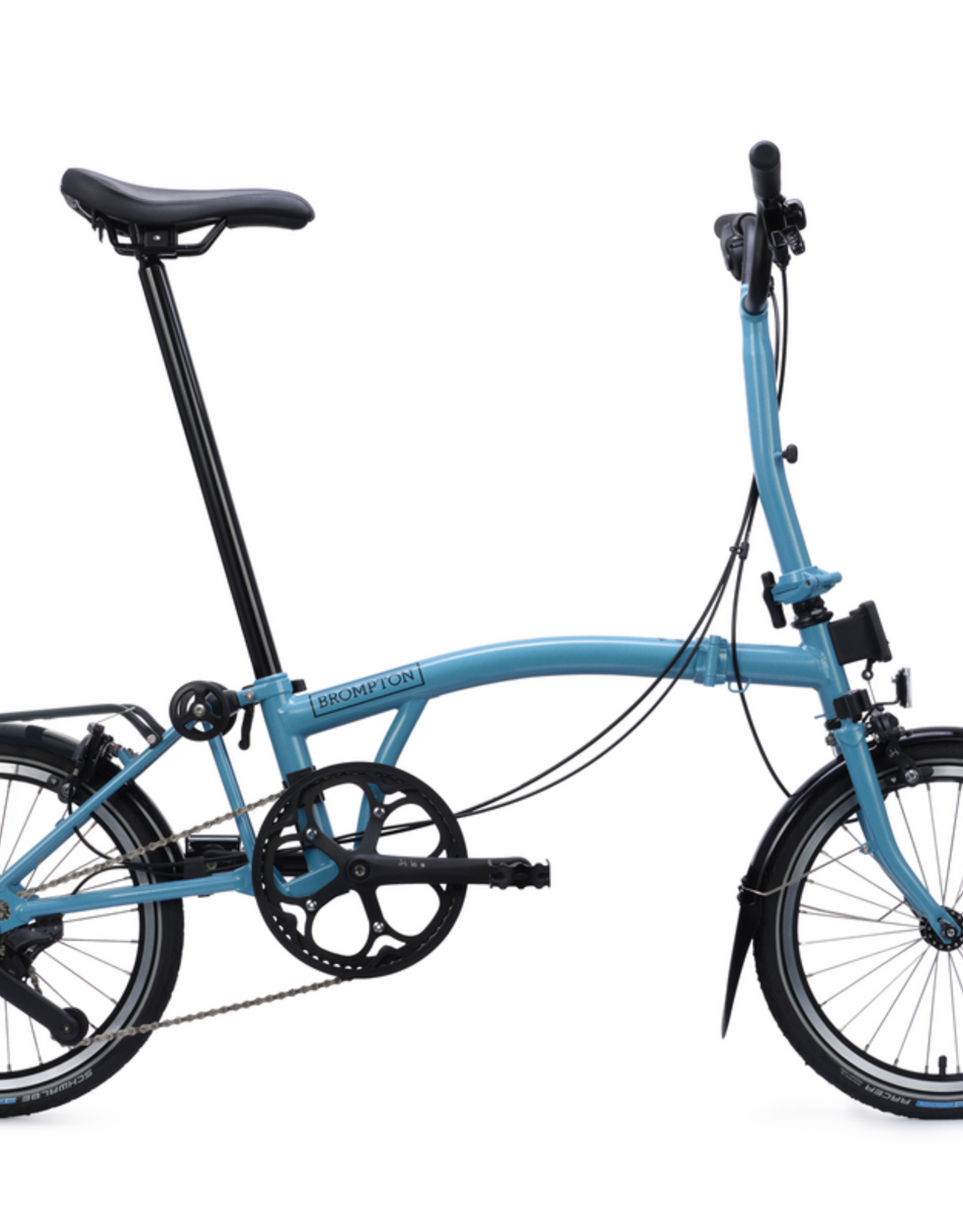 Brompton Brompton - Bike - C line 12-speed, Mid-rise HB, Std SP, Brompton 147mm saddle, Cloud Metallic