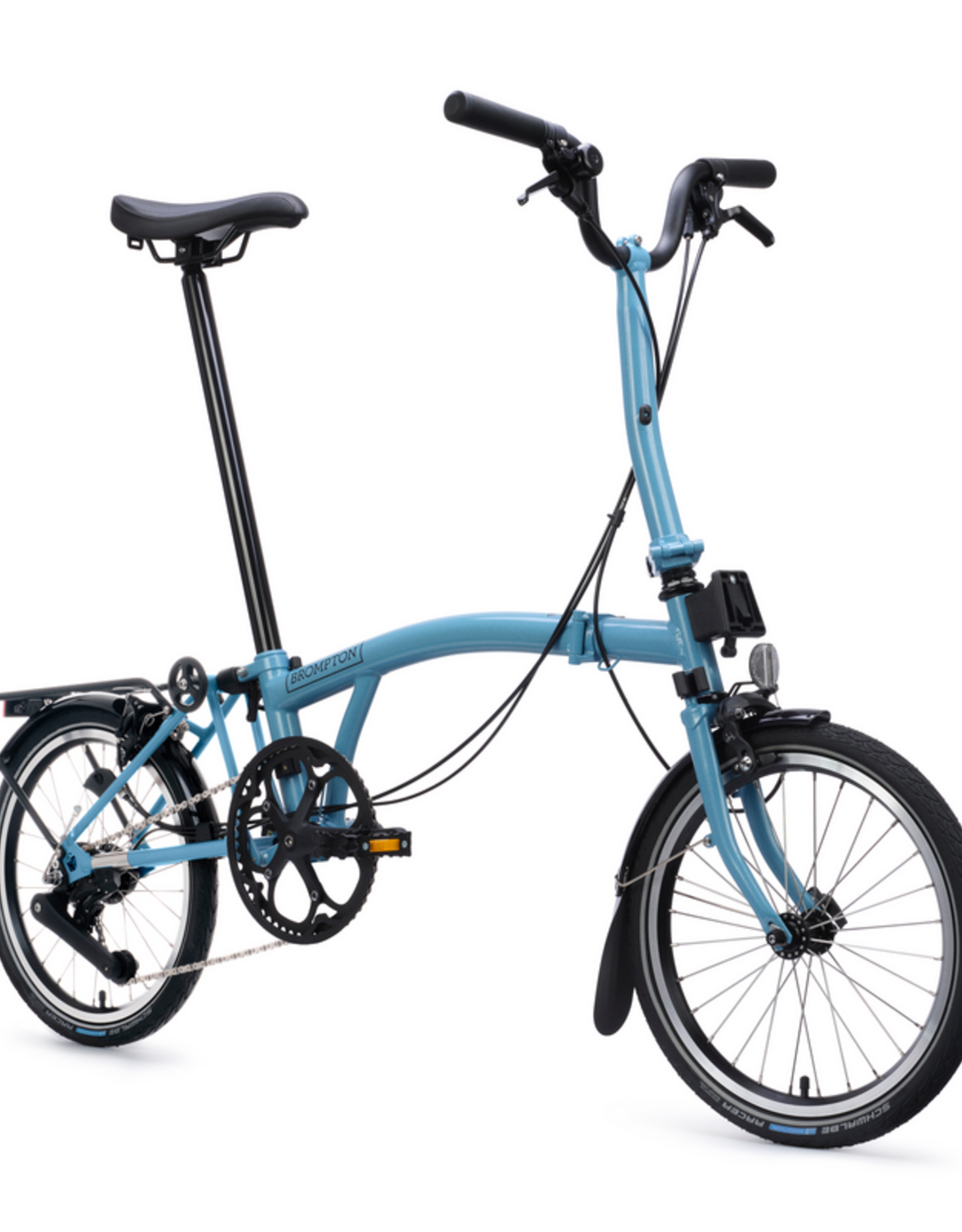 Brompton Brompton - Bike - C line 12-speed, Mid-rise HB, Std SP, Brompton 147mm saddle, Cloud Metallic