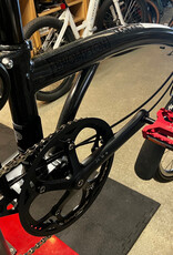 Brompton Brompton - Bike - P Line Urban S4L-X, TiBK, S Handlebar, Std SP, (Red) Forged Carrier Block & Superlight QR Pedals, Midnight Black Metallic