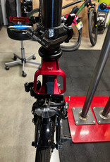 Brompton Brompton - Bike - P Line Urban S4L-X, TiBK, S Handlebar, Std SP, (Red) Forged Carrier Block & Superlight QR Pedals, Midnight Black Metallic