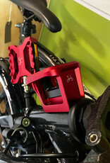 Brompton Brompton - Bike - P Line Urban S4L-X, TiBK, S Handlebar, Std SP, (Red) Forged Carrier Block & Superlight QR Pedals, Midnight Black Metallic