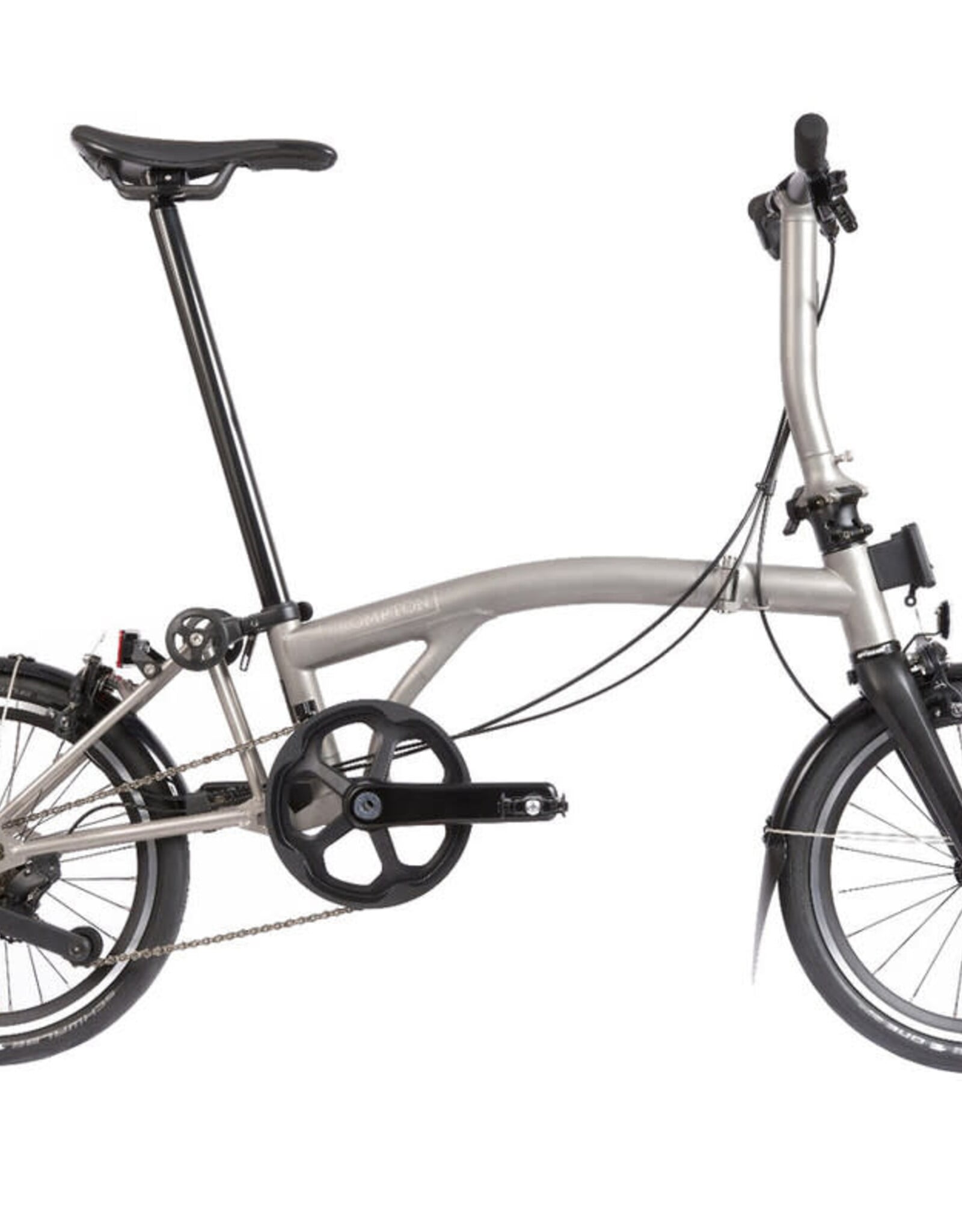 Brompton Brompton - Bike - T Line, 4-Speed, Mid-rise HB, Blasted Ti