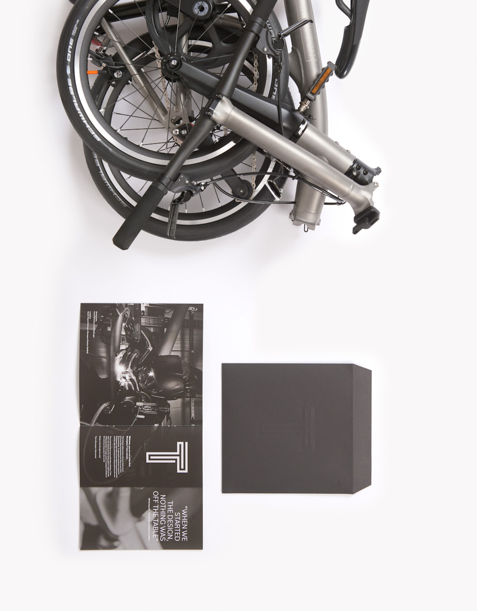 Brompton Brompton - Bike - T Line, 4-Speed, Mid-rise HB, Blasted Ti