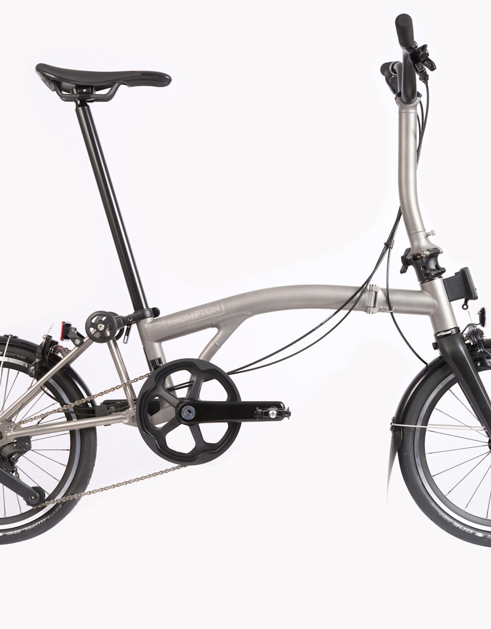 Brompton Brompton - Bike - T Line, 4-Speed, Mid-rise HB, Blasted Ti