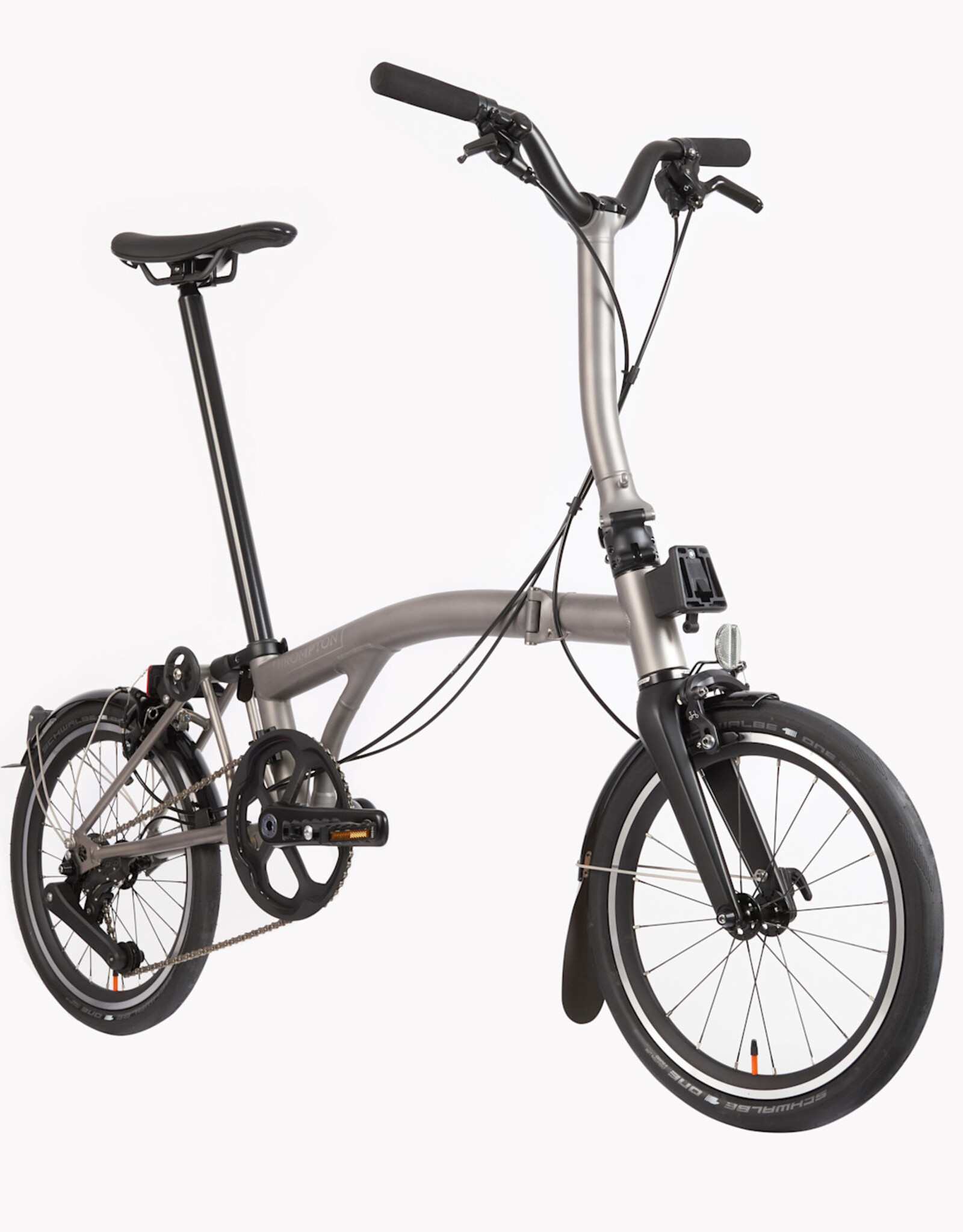 Brompton Brompton - Bike - T Line, 4-Speed, Mid-rise HB, Blasted Ti