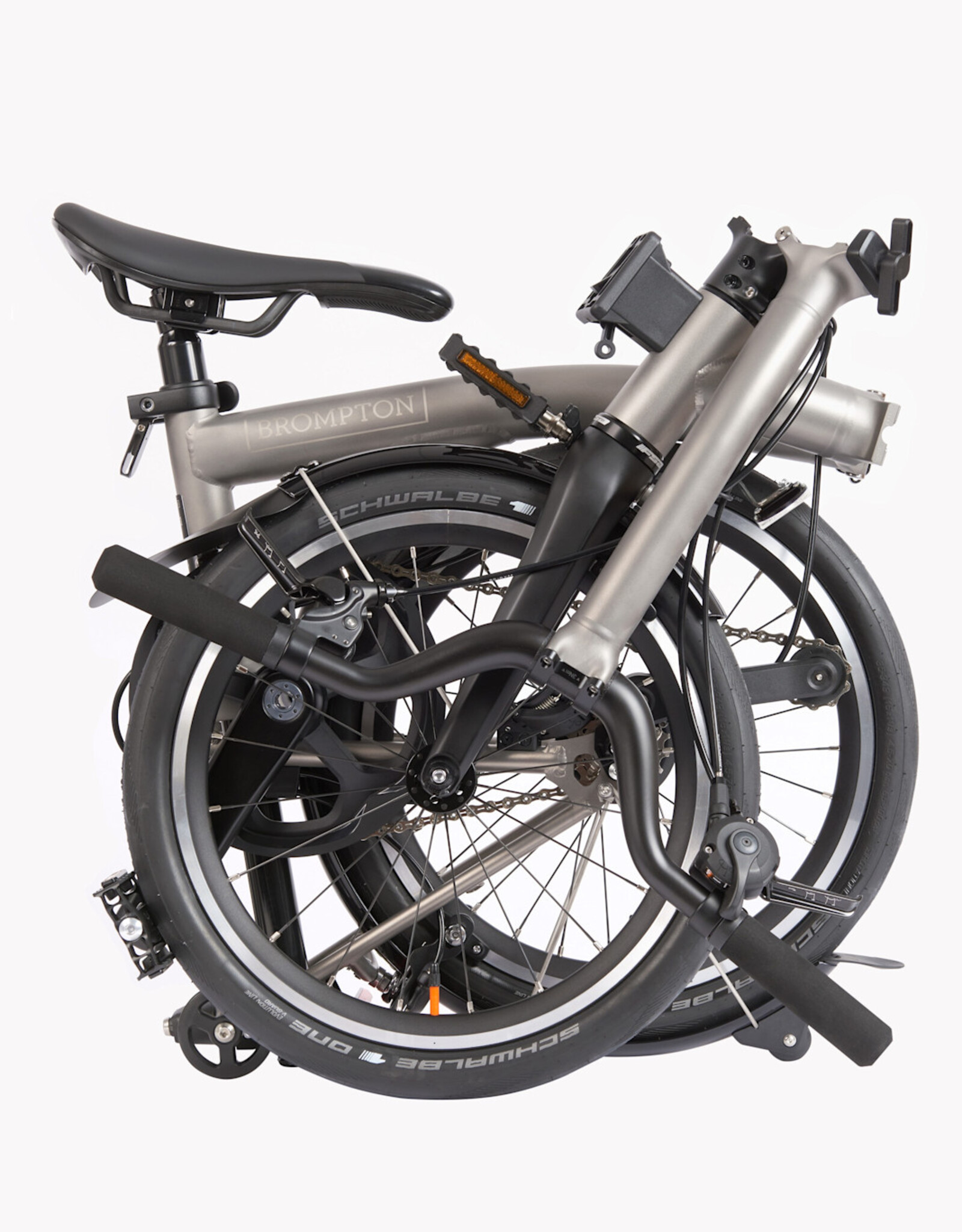 Brompton Brompton - Bike - T Line, 4-Speed, Mid-rise HB, Blasted Ti