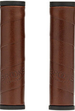 Brooks Brooks Willow Leather Grips, Antique Brown, 130/130mm