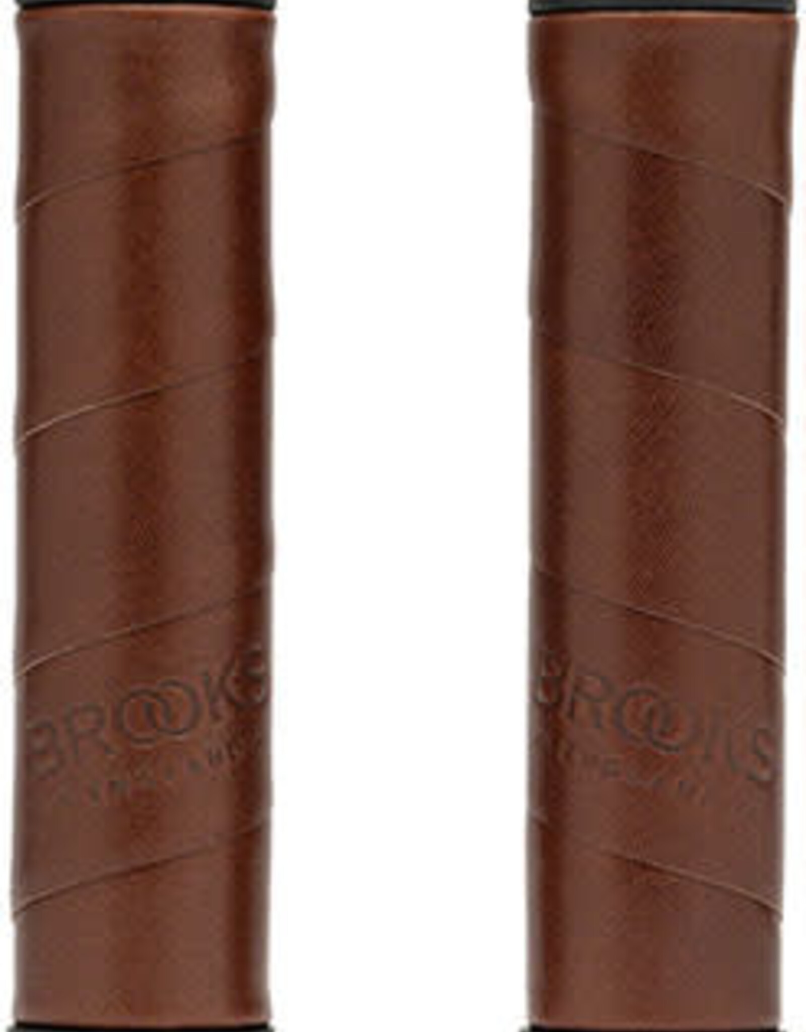 Brooks Brooks Willow Leather Grips, Antique Brown, 130/130mm
