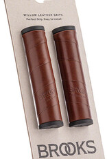 Brooks Brooks Willow Leather Grips, Antique Brown, 130/130mm