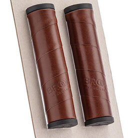 Brooks Brooks Willow Leather Grips, Antique Brown, 130/130mm