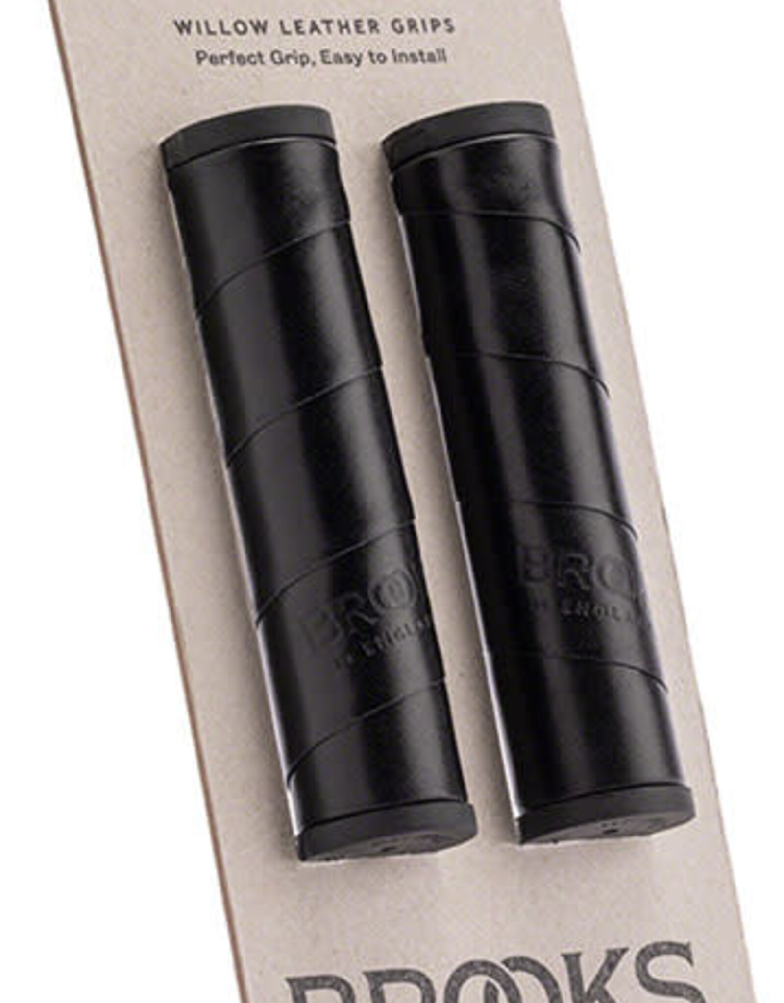 Brooks Brooks Willow Leather Grips, Black, 130/130mm