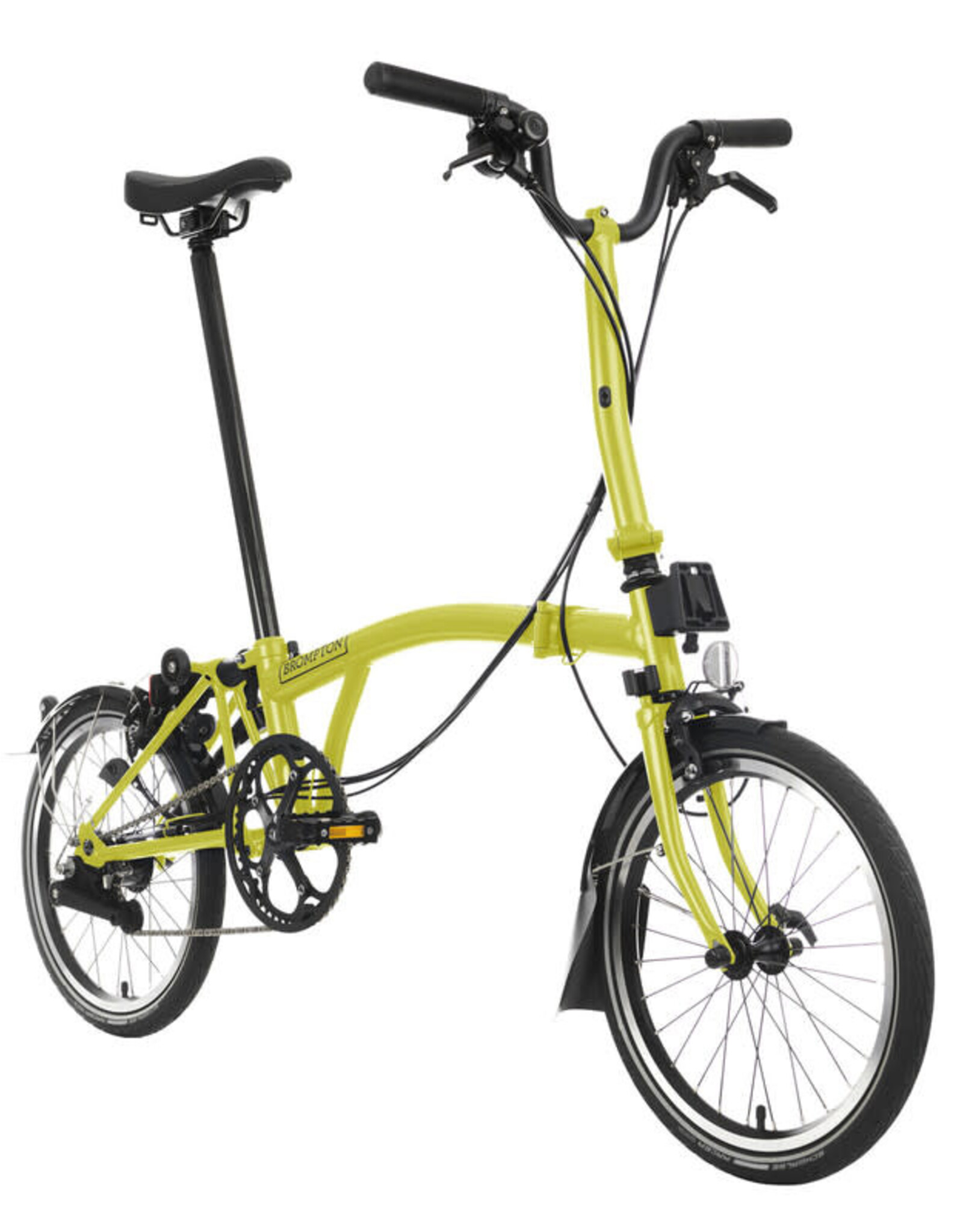 Brompton Brompton - Bike - C Line 6-speed, Mid-rise HB, Brooks B17 Classic Saddle (Black), Ext SP, Brompton Ergonomic Grips, Yuzu Green