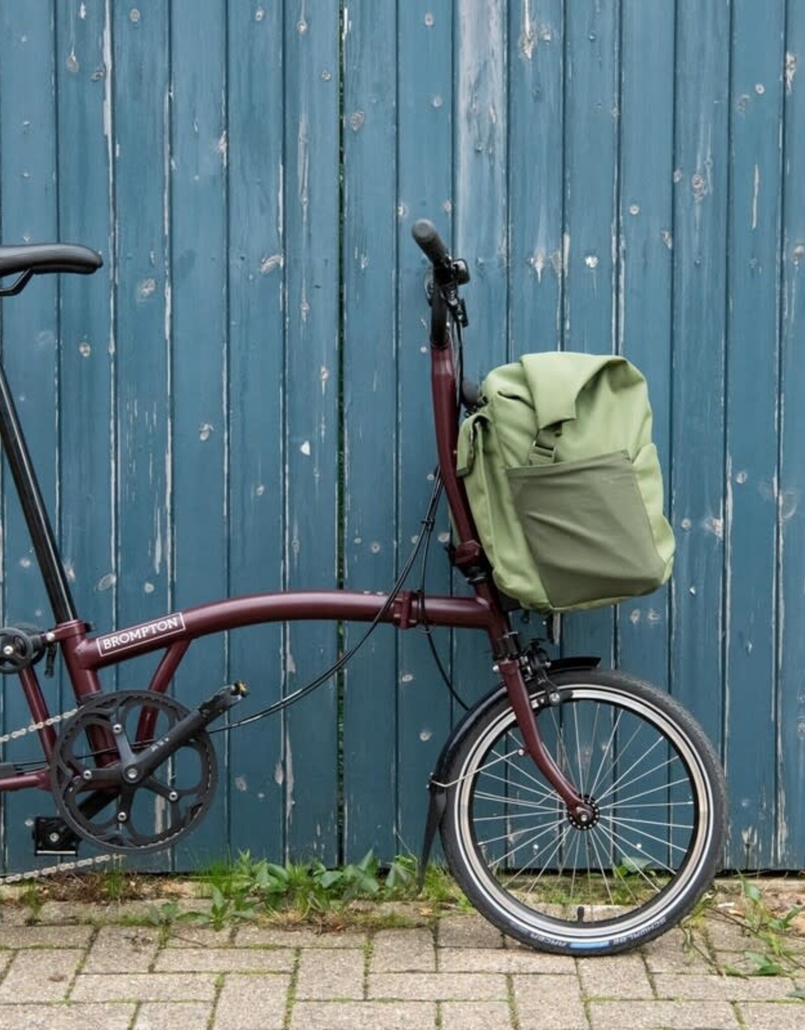 Brompton Brompton - Luggage - Rolltop Bag + Frame, Lrg, Olive Green