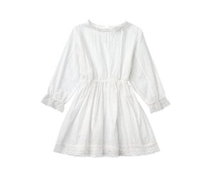 Tocoto Vintage Plumeti Lace Vinatge Dress - Pearl White