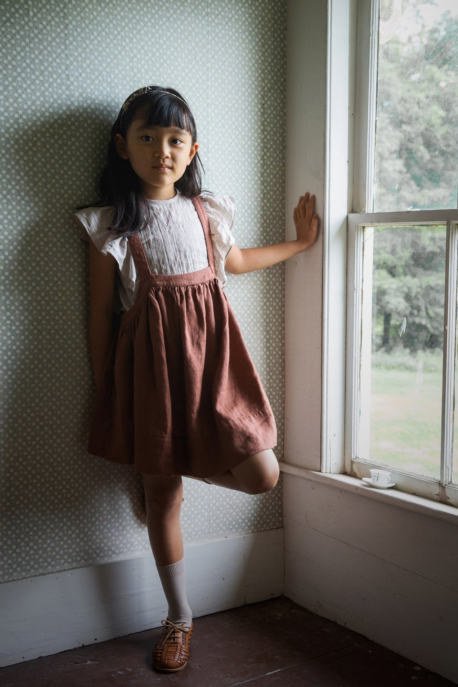 soor ploom eloise pinafore denim 2-3yサイズ2-3y - スカート