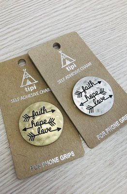 Faith Hope Love Self Adhesive Charm