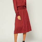 Charlotte Pleated Midi Dress Burgundy