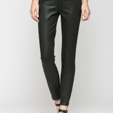Kelly Black Coated Button High Rise Skinny Pant