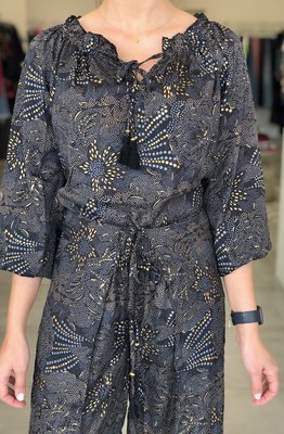 Bethany Metallic Print Blouse