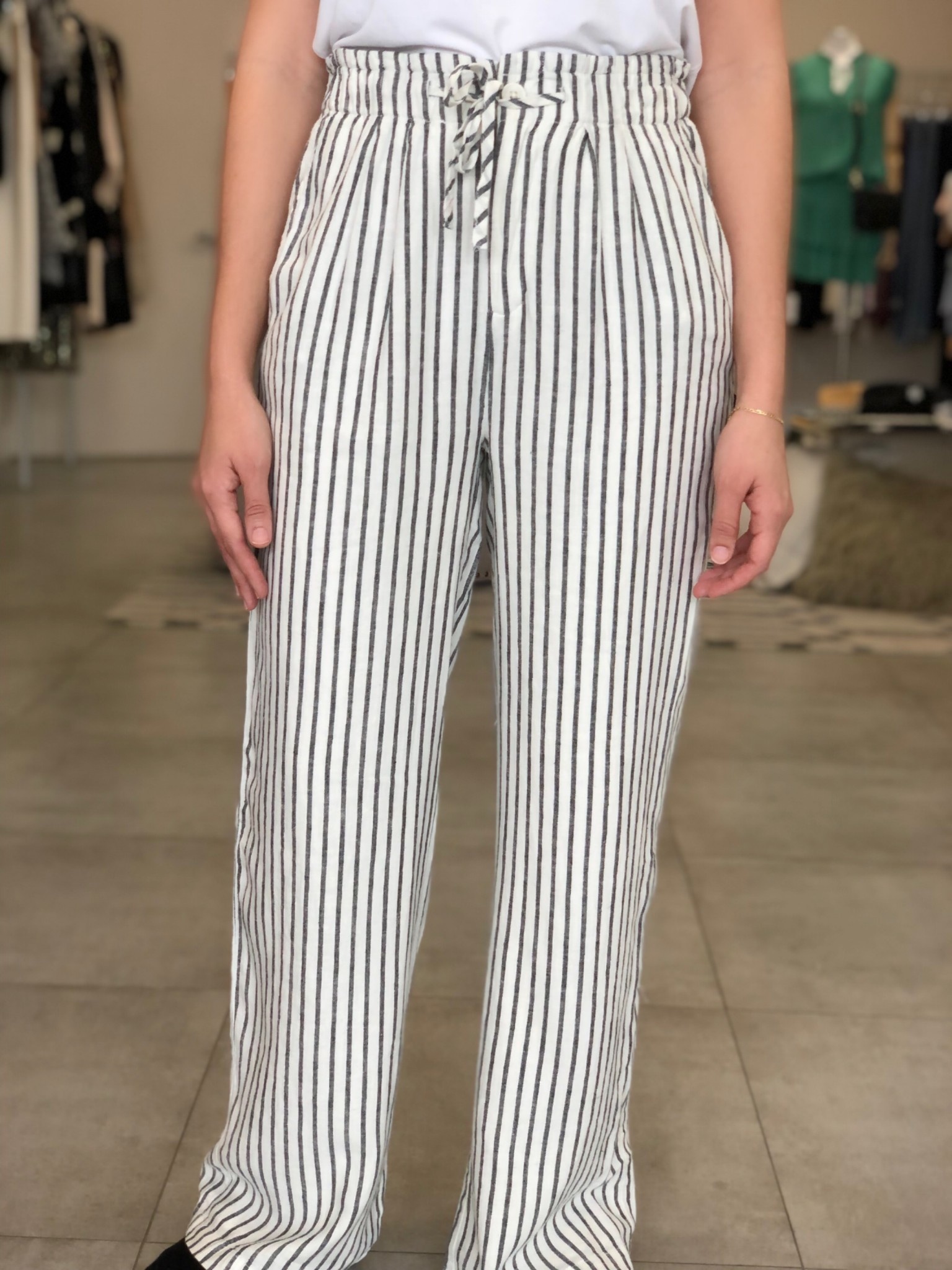 Iza Linen Stripe Pants - Mix & Match Miami