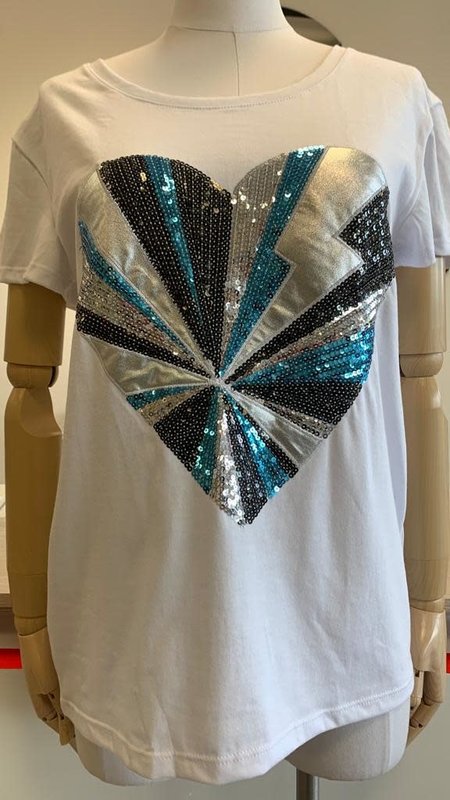 Sequin Embellished Argentinian Cotton T-Shirts