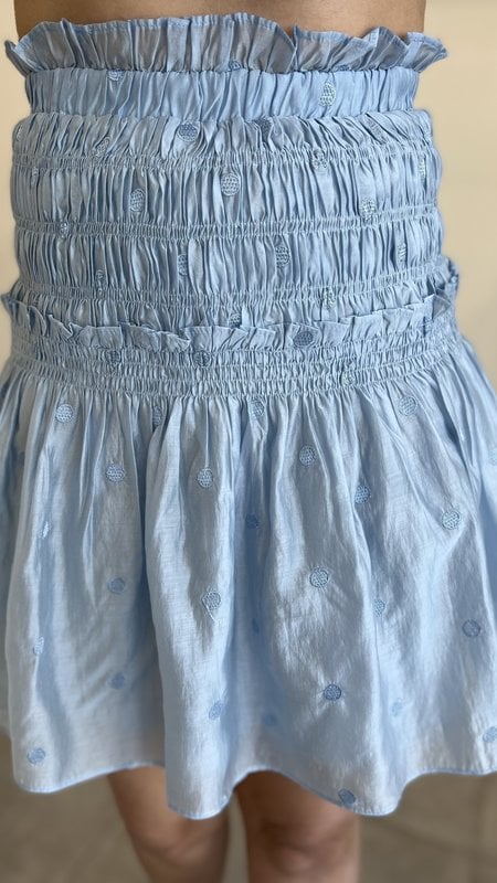 Loren Dot Embroidered Elastic Waist Skirt